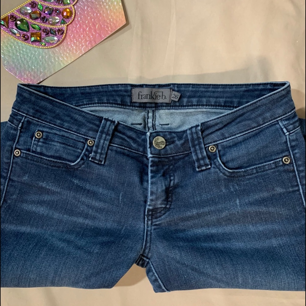 Frankie B. skinny low rise blue jeans size 26